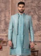 Jacket Style Thread Embroidered Indowestern Set